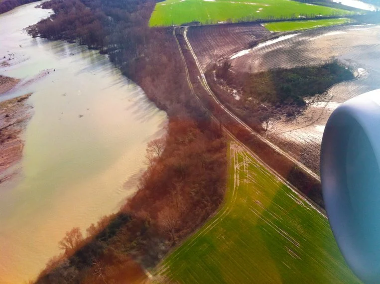 Flying over a landscape of disruption