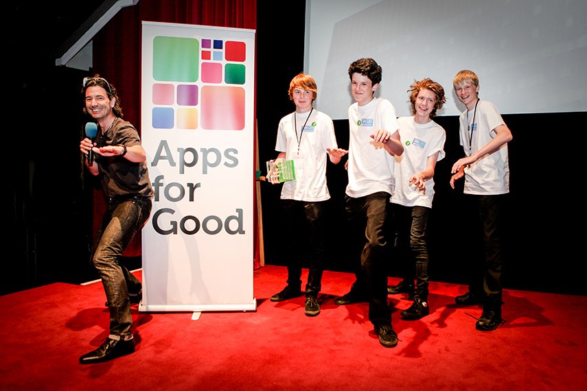 CryptoConnex celebrate their win at the Apps for Good Awards 2014