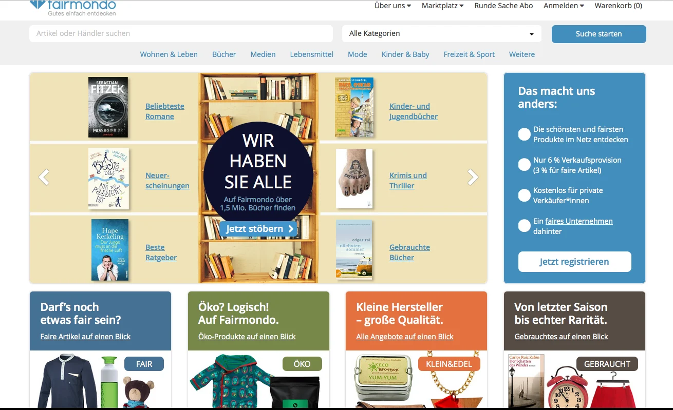 Screenshot of Fairmondo