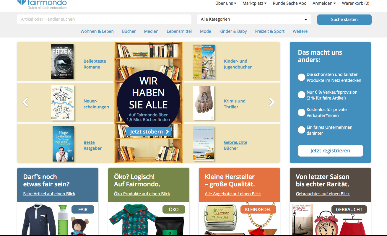 Screenshot of Fairmondo