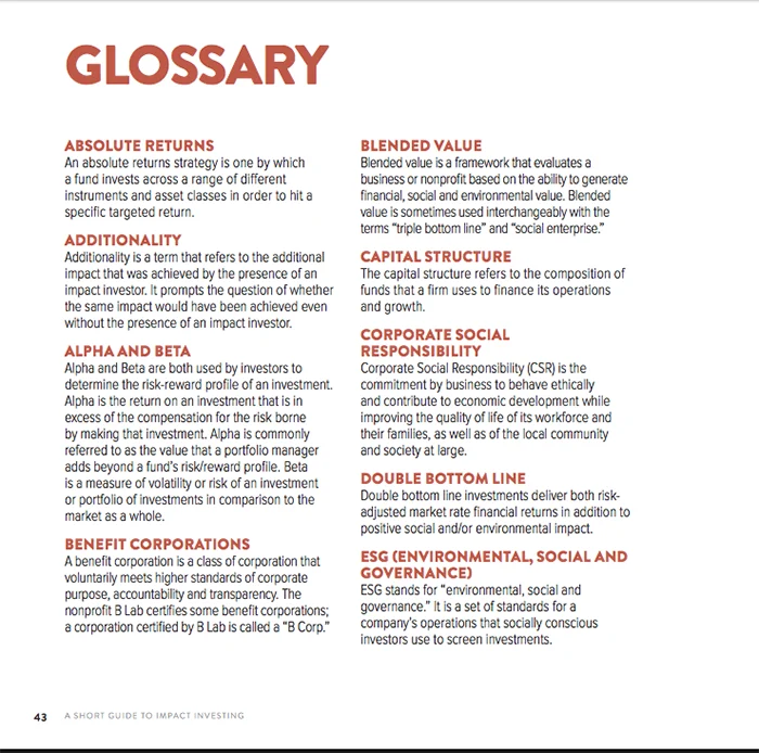 Case Foundation's Short Guide to Impact Investing
