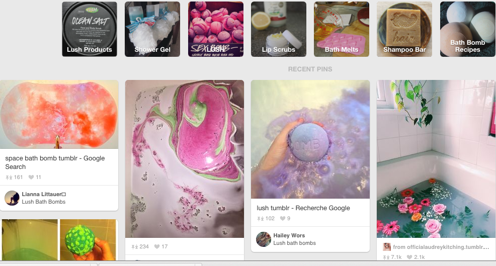 Lush's Pinterest Page
