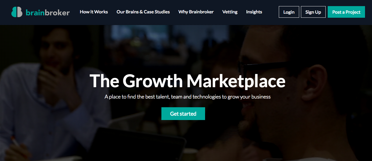 Screenshot of website Brainbroker