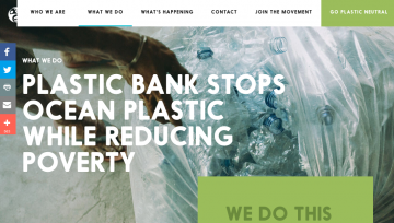 Screenshot of Website of Company Plastic Bank