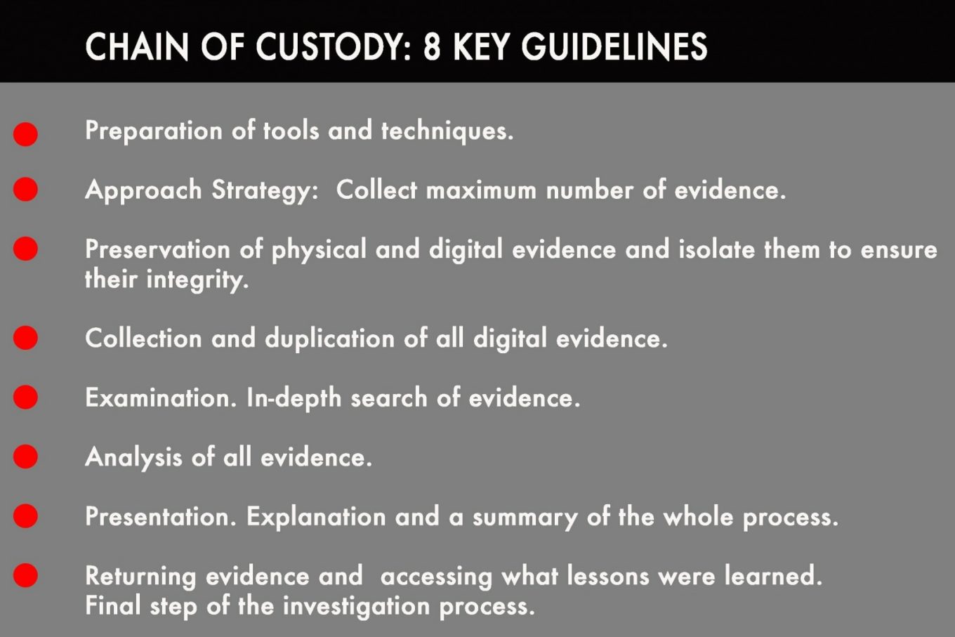 Chain of custody. Its 8 key guidelines Intelligenthq