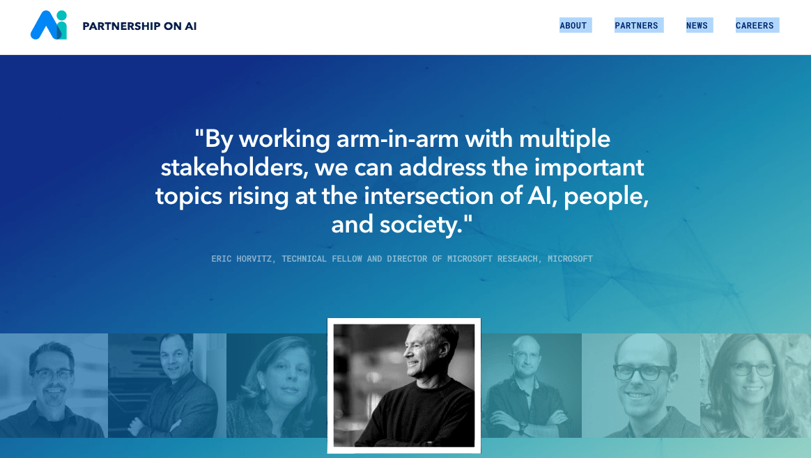 Partnership on AI. Screenshot of website.