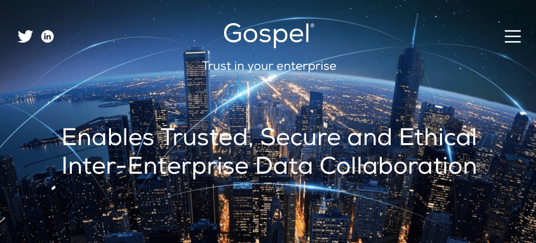 Gospel Technology. Screenshot of the company's website