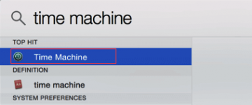 Search “Time Machine” in search results