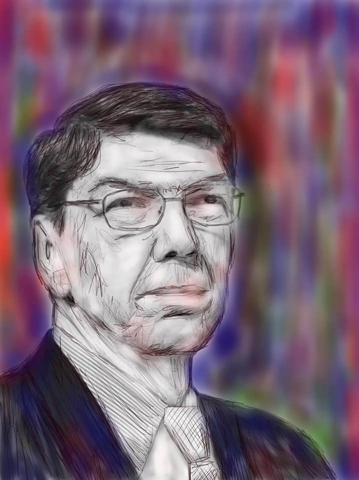 Clayton Christensen. Drawing by Dinis Guarda.