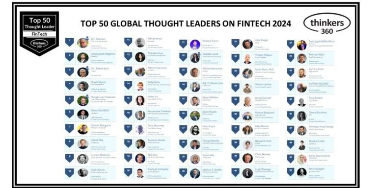 Top 50 Global Thought Leaders And Influencers On FinTech 2024