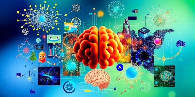 Colorful abstract representation of large language models in AI.