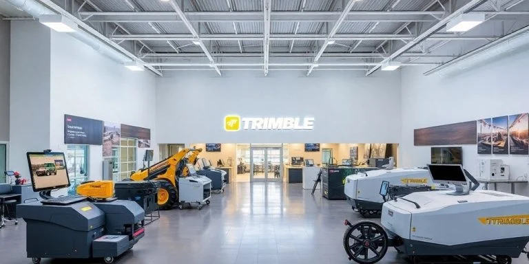Trimble technology outlet showcasing advanced machinery and equipment.