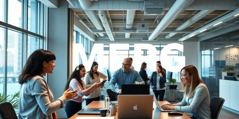 Team collaboration in a modern office setting.
