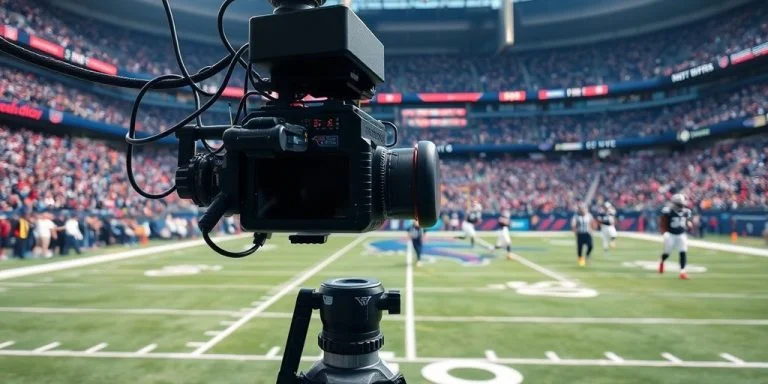 High-tech camera system on NFL field measuring first downs.
