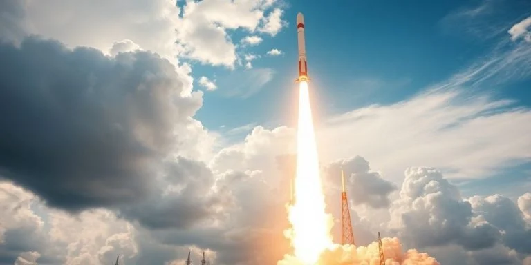 Rocket launch of China's internet technology test satellites.