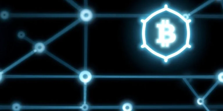 Glowing blockchain network with smart contract