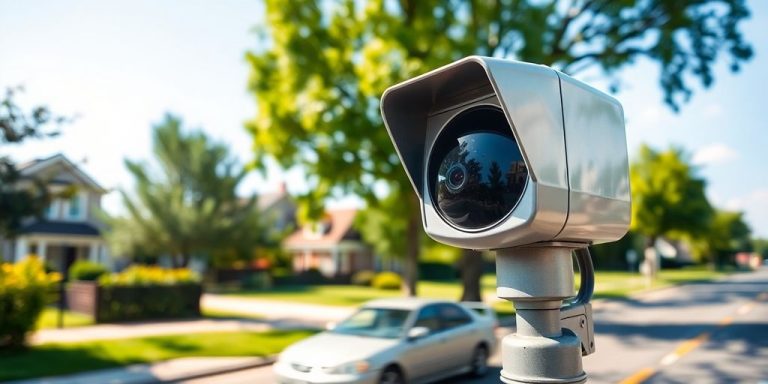 Car passing speed camera.