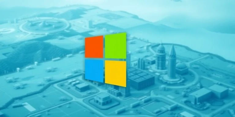 Microsoft logo and military imagery combined in a visual.