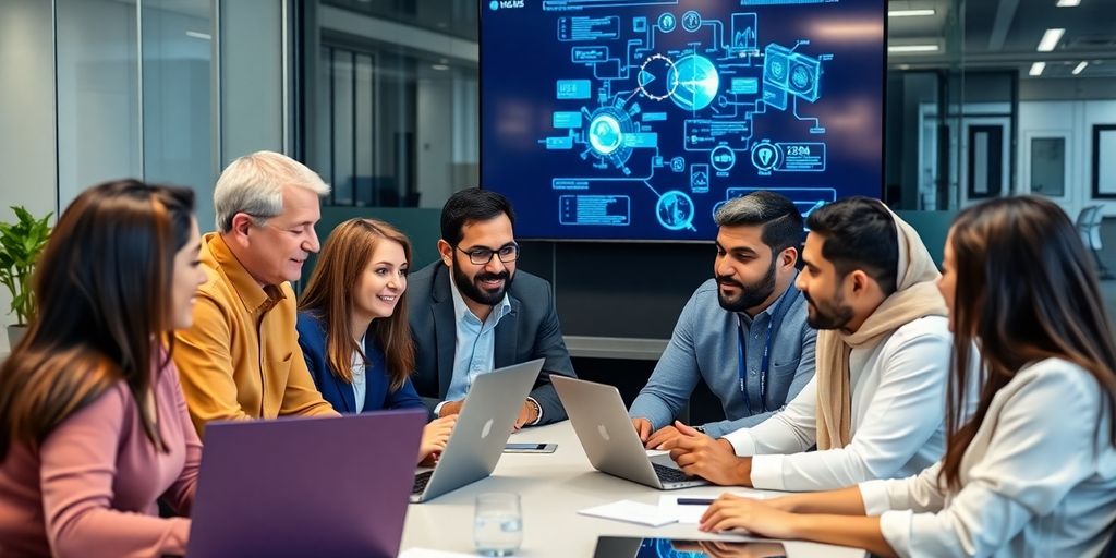US and UAE professionals collaborating on technology solutions.