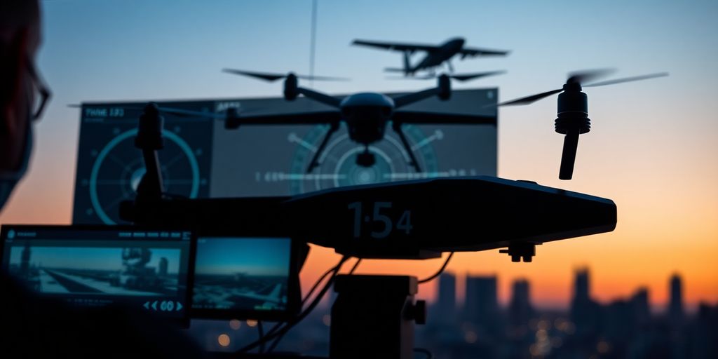 Drone control system with operator.