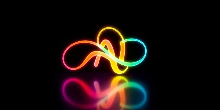Colorful, modern, AI-generated logo, digital glow, abstract design.