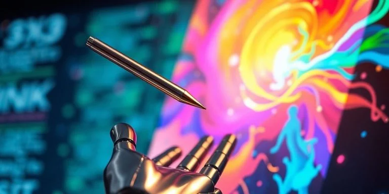 Robotic hand painting a digital masterpiece