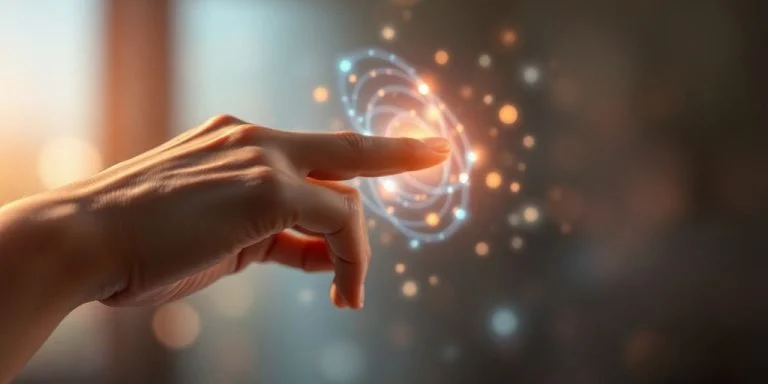 AI photo editing interface with glowing effects