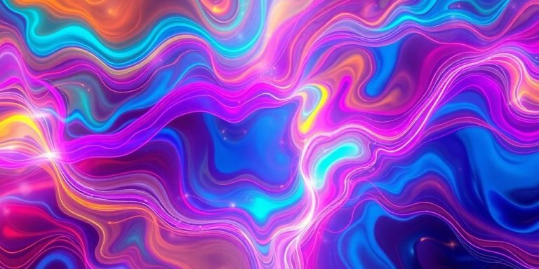 Vivid digital art, glowing, intricate, abstract, flowing lines.