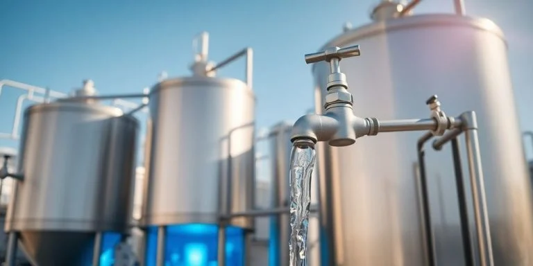Water treatment facility with advanced filtration.
