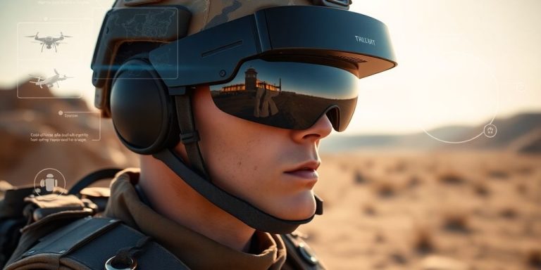 Military personnel using advanced XR headsets.