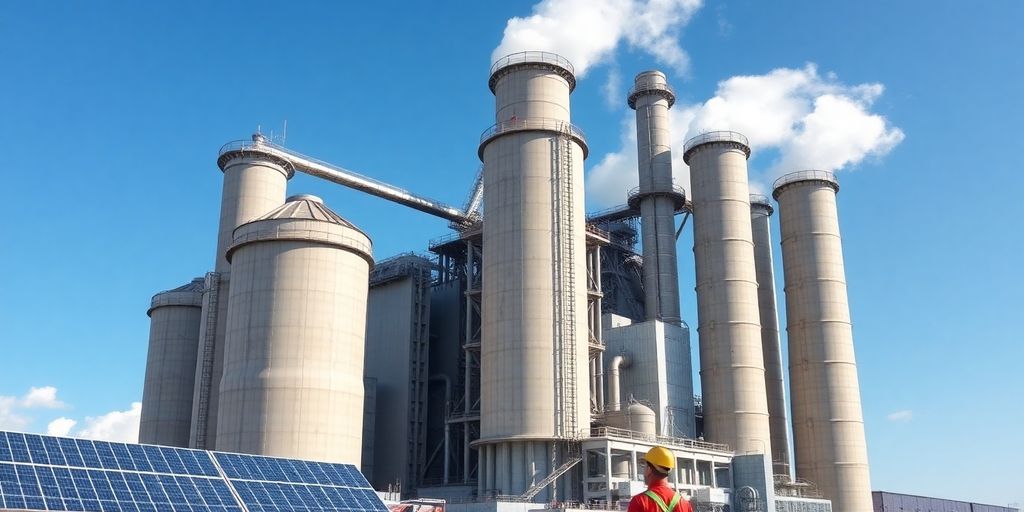 Cement plant with carbon capture technology.