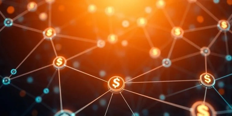 Blockchain network elements and digital currency.