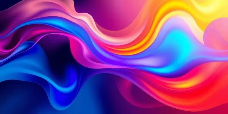 Abstract colorful swirling shapes and vibrant gradients.