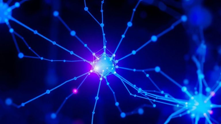 AI math solver unlocking potential with glowing neural network.