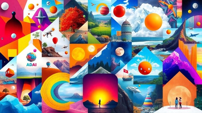 AI-generated art collage