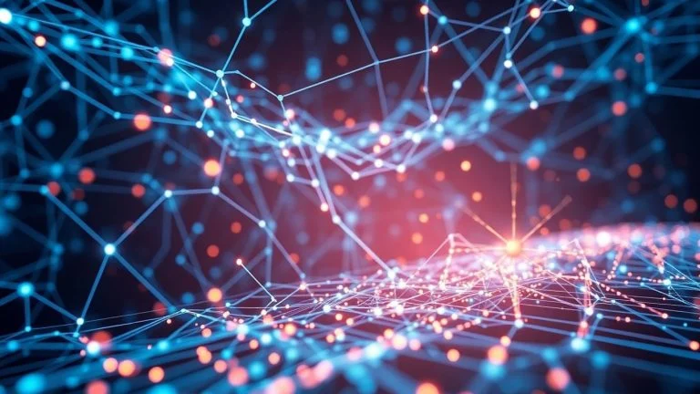 AI neural network patterns interacting digitally