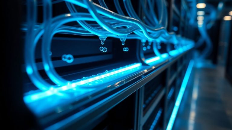 Microfluidic cooling system in a data center server.