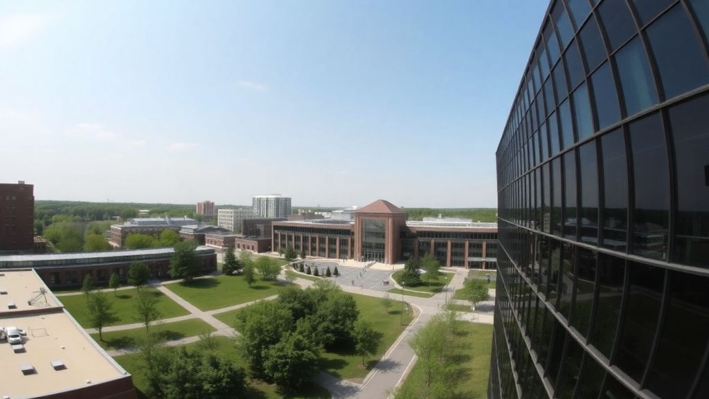 Rochester Institute of Technology campus buildings and grounds.