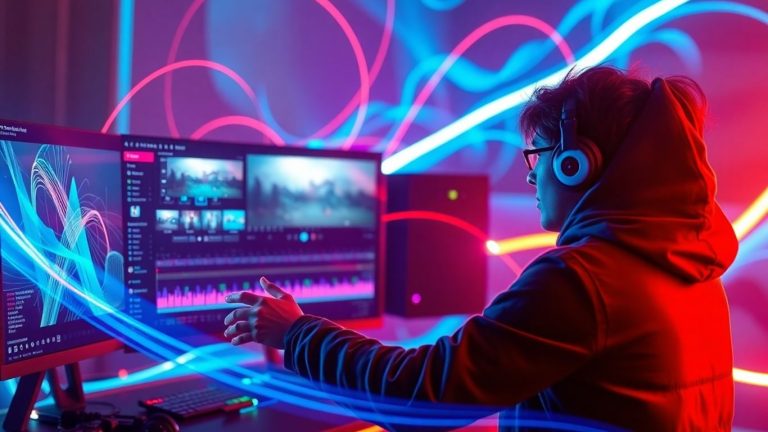 Person using Invideo AI for video creation.