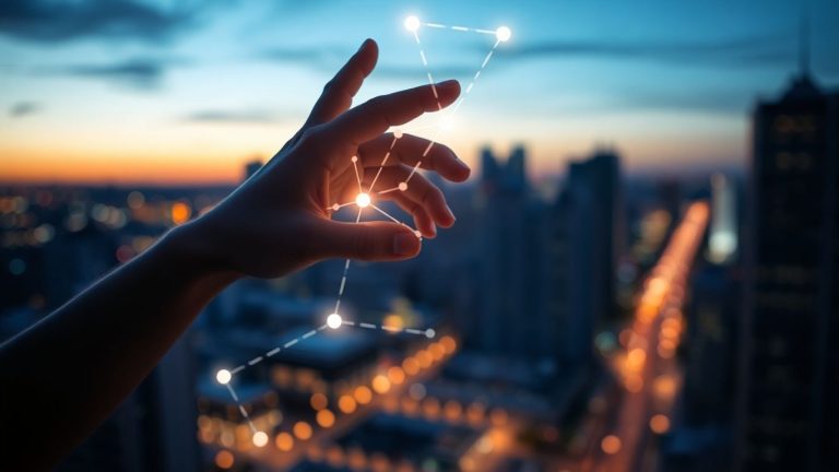 AI impacting the real world, digital network.