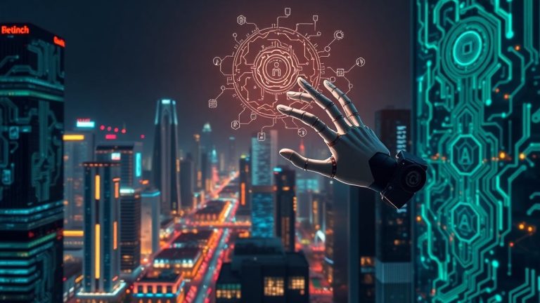 AI testing in a futuristic city