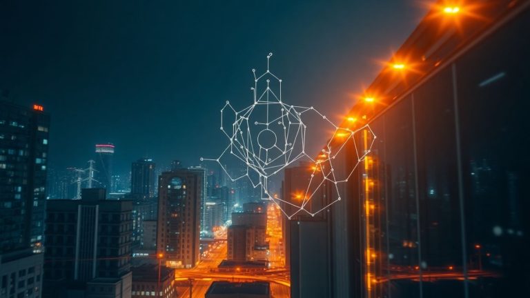 AI technology powering a city grid.