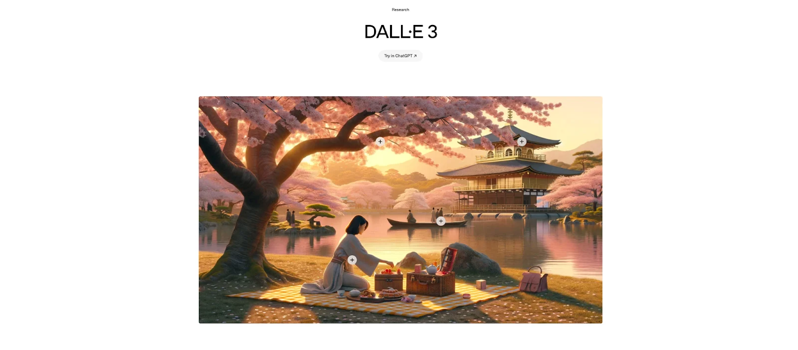 Home page of DALL-E 3