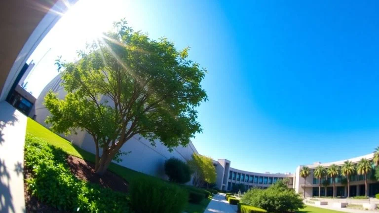 Caltech campus buildings and green spaces