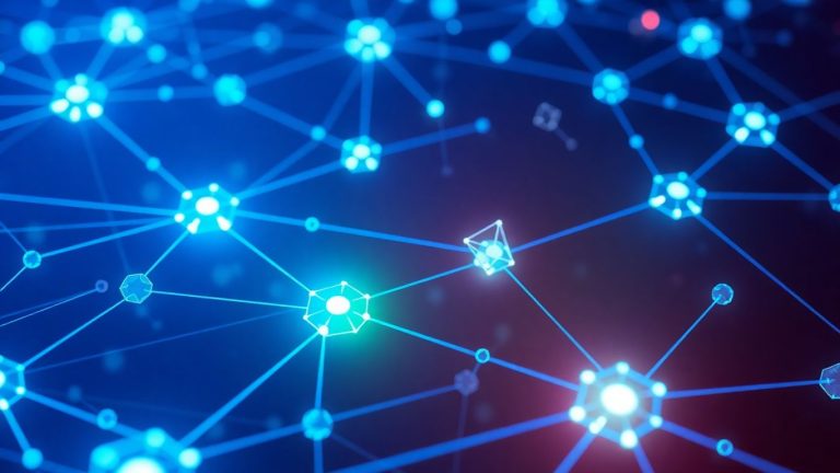 Interconnected nodes in a secure digital network.