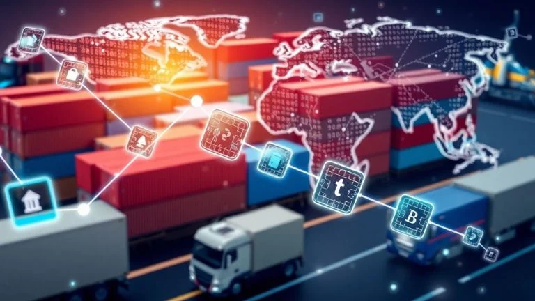 Blockchain transforming global logistics and supply chains.
