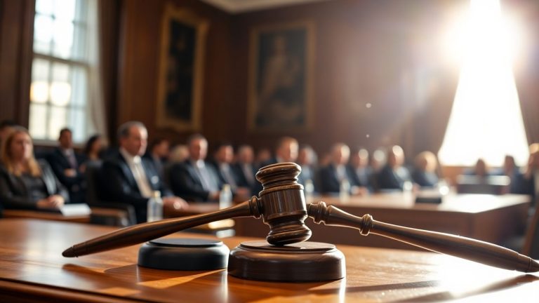 Gavel on table at government meeting