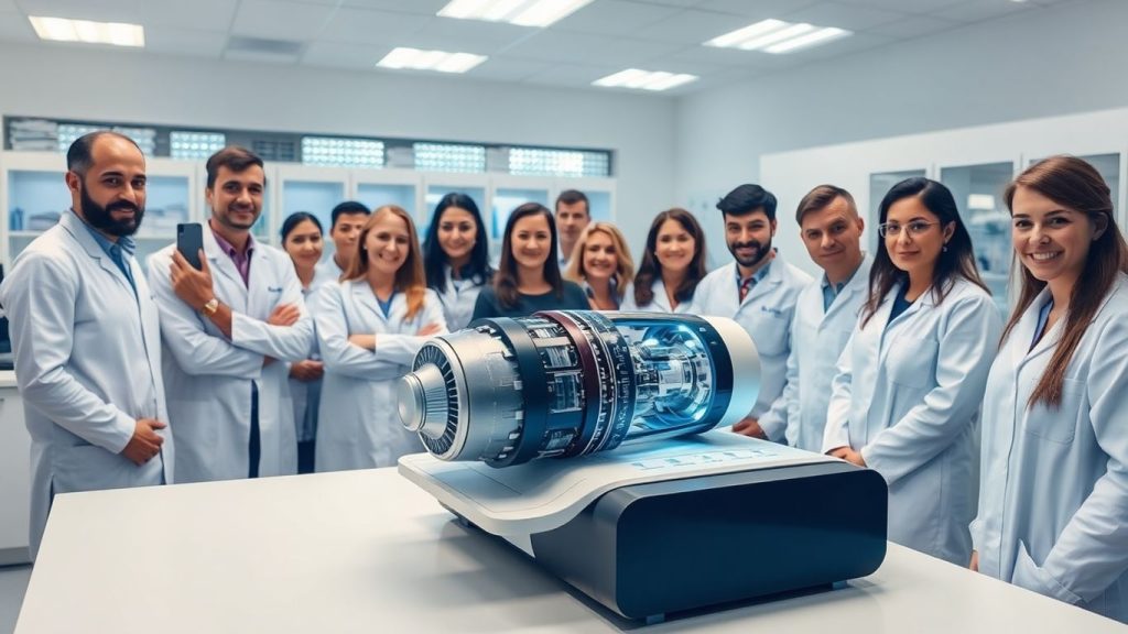 PolyVascular team with medical device