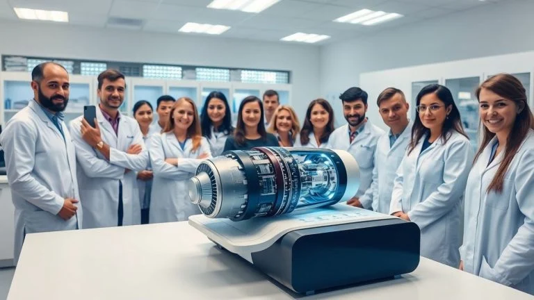 PolyVascular team with medical device
