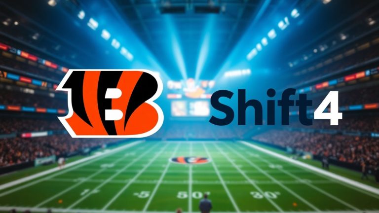 Cincinnati Bengals and Shift4 logos